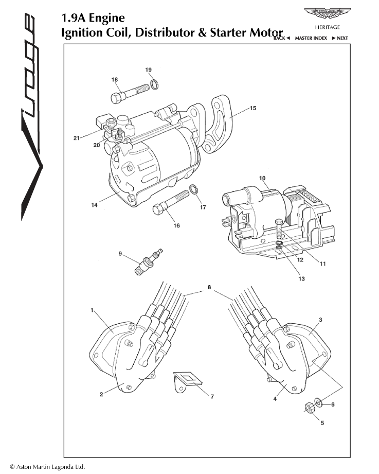 ラランページ V8 Virage Ignition Coil, Distributor & Starter Motor - Aston Store