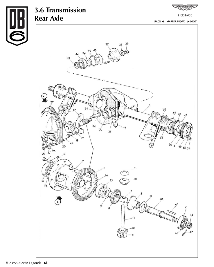 DB6 Rear Axle Parts