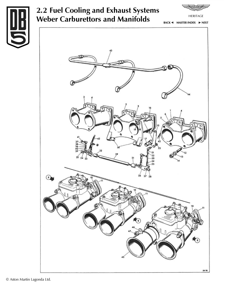 DB5 Weber Carburettors Parts