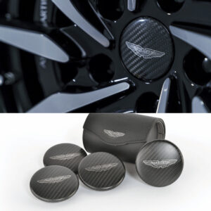 Aston Martin Carbon Fibre Wheel Centre Caps in Gloss Black