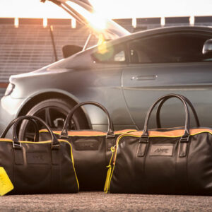 AMR Luggage – Black/Tan/Lime Aston Martin Luggage Sets Aston Store
