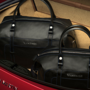 Extended Luggage Set – Leather Obs Blk/Spectral Blue Stitch & Lining Aston Martin Luggage Sets Aston Store 2