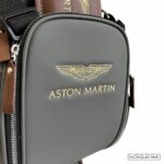 Close up of the Aston Martin Logo on the Golf Bag