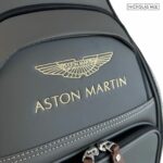 Close up of the Aston Martin Logo on the Golf Tour Bag