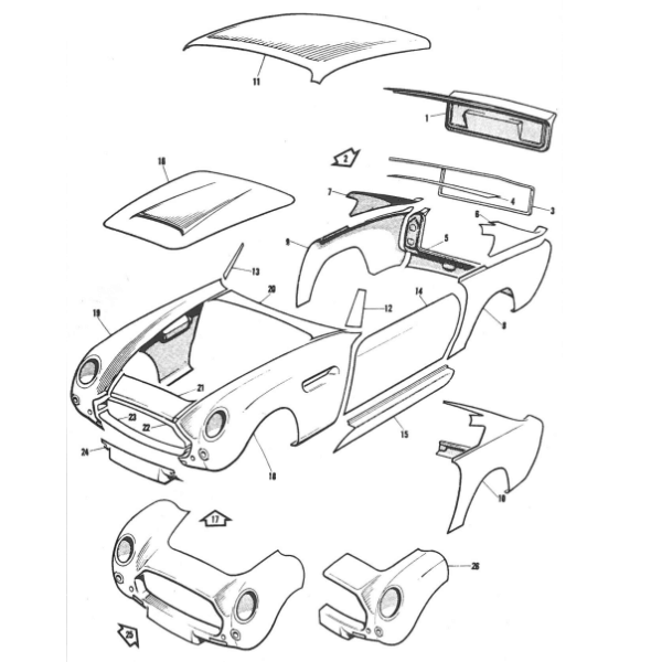 DB6 Chassis Body Panel Parts