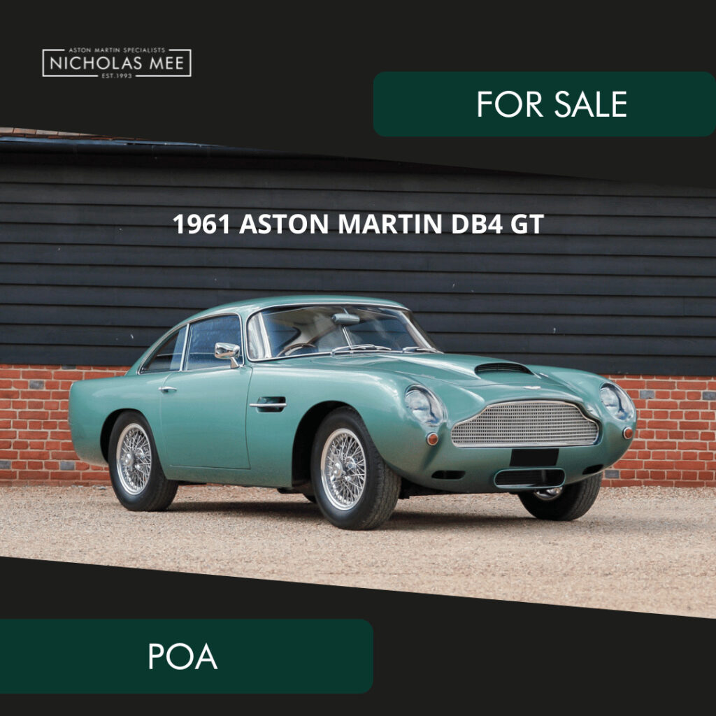 1961 Aston Martin DB4 GT For Sale by Nicholas Mee in Hertfordshire