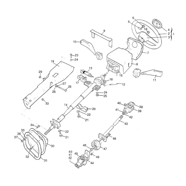 AMV8 Steering Column for Cars from 1985 Parts