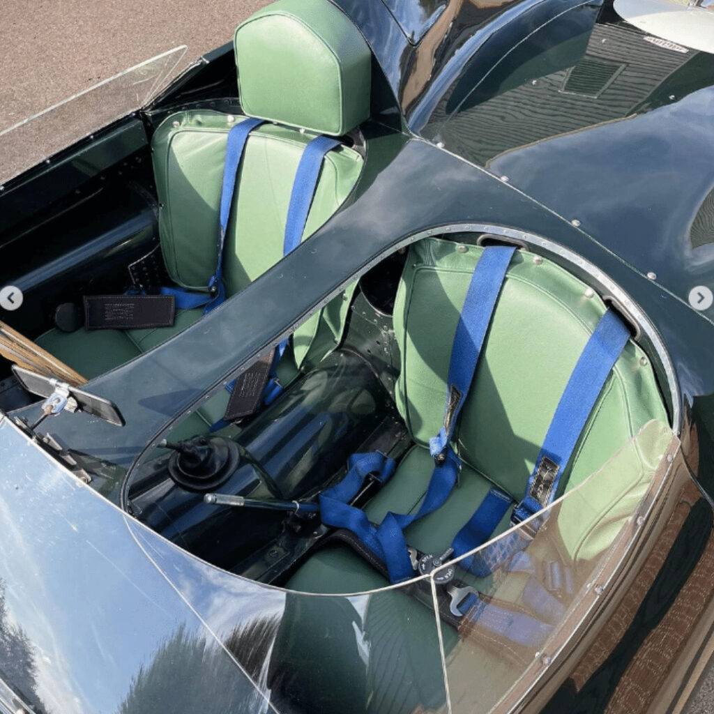 Photo of the interior of the Jaguar D Type