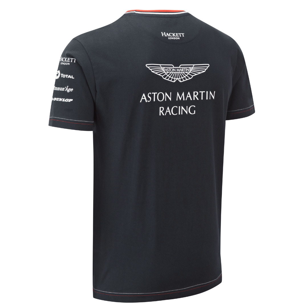back of Aston Martin Racing Black T-Shirt (Mens XL Clothing)