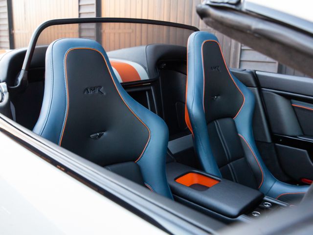 Interior car seats on a V12 Vantage AMR Roadster