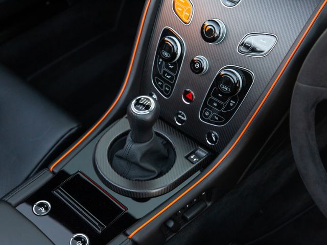 The V12 Vantage AMR Roadster has a manual transmission