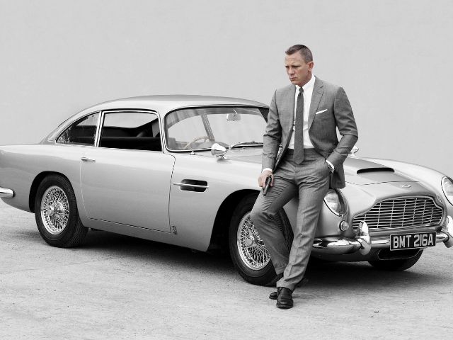 James Bond 007 with an Aston Martin DB5 Car
