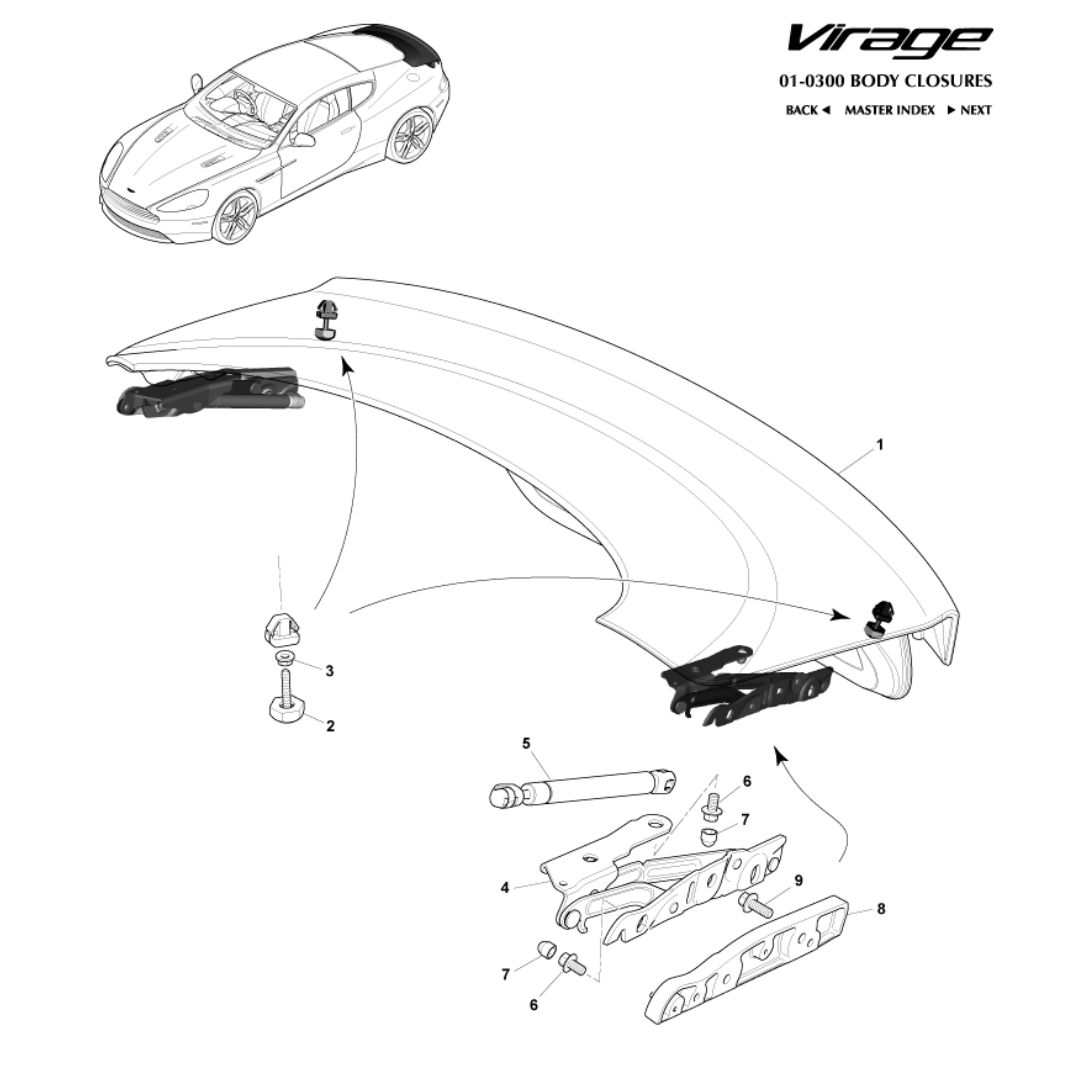 V12 Virage Trunk Lid (Coupe)