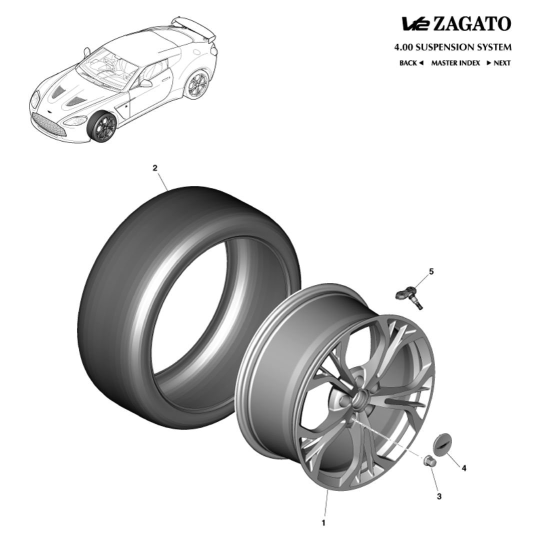 V12 Zagato Front Wheel and Tyre Assembly