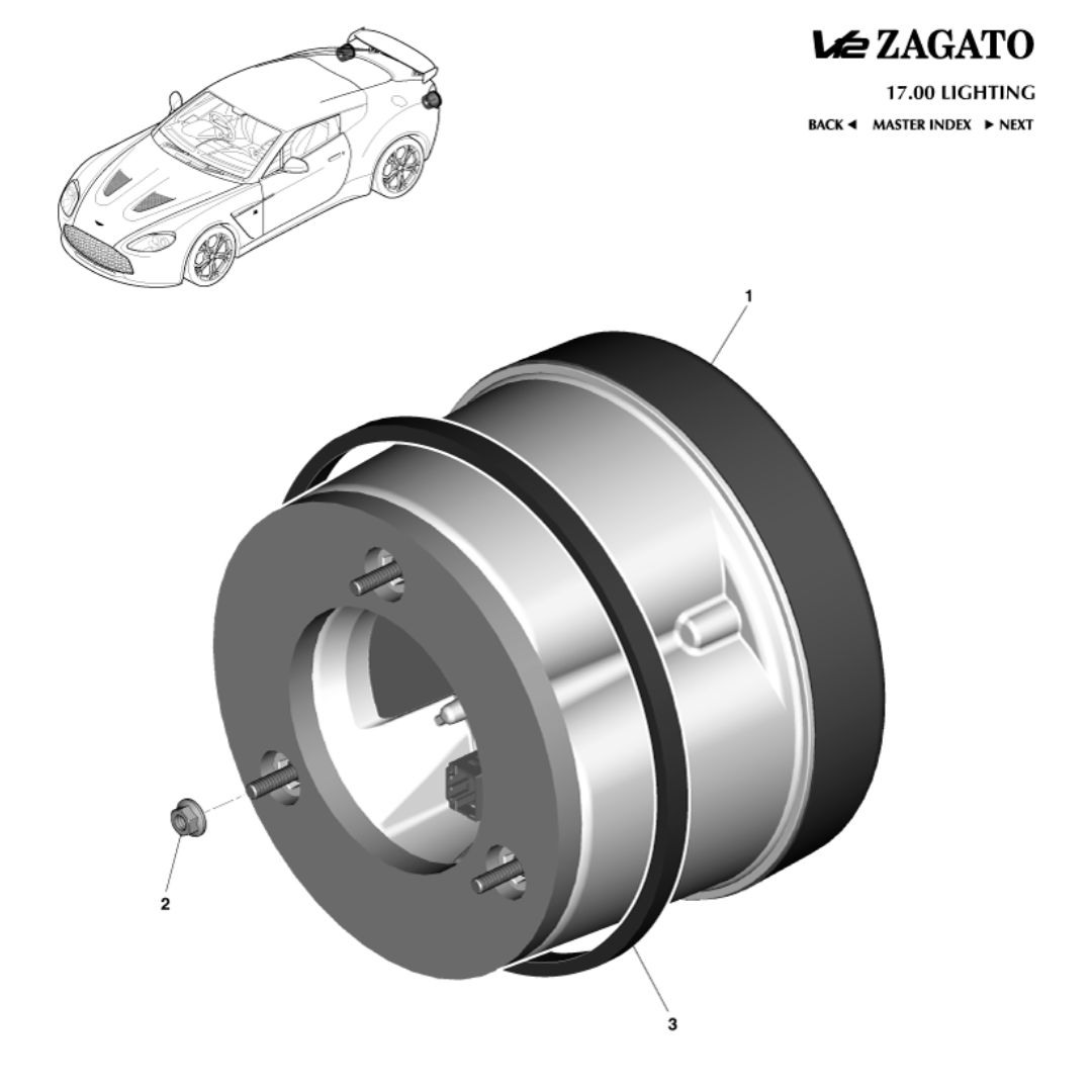 V12 Zagato Rear Light Assembly and Fixings