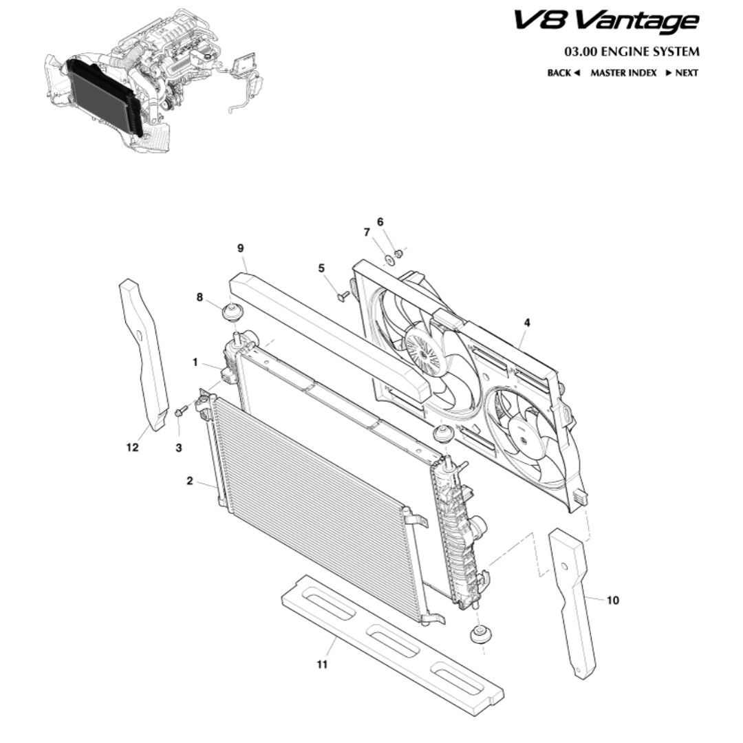 V8 Vantage Engine Cooling (Line Fit)