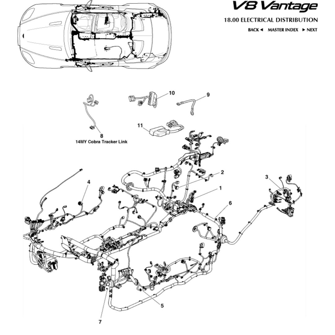V8 Vantage Wiring Assembly, Body (Roadster)