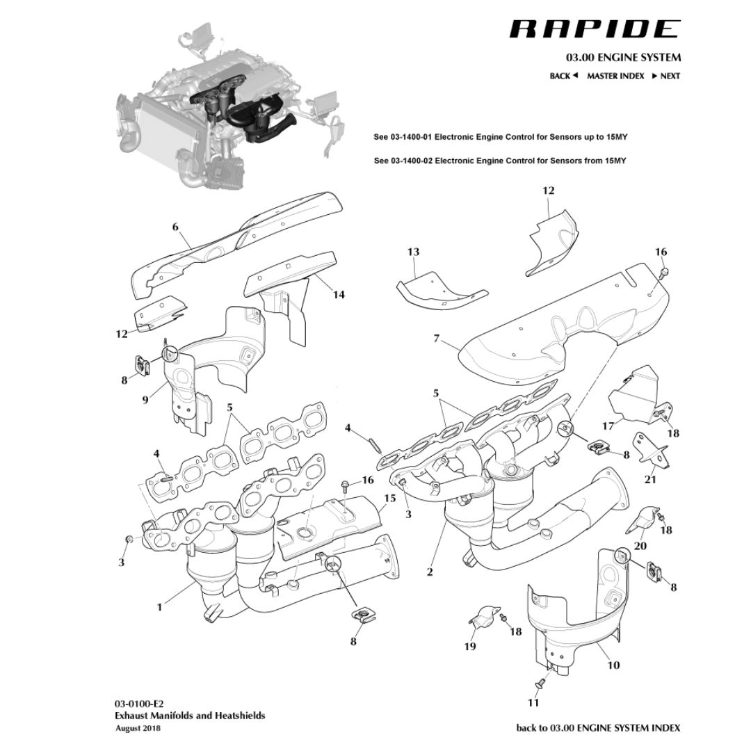 Rapide S Engine Exhaust Manifolds Aston Store